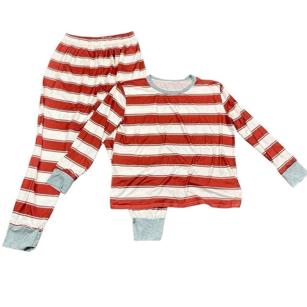 Women's Family Pajama Striped Xmas Christmas Matching Sleepwear Set 2XL